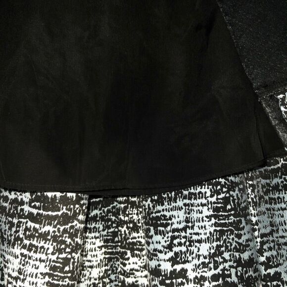 Jonathan Simkhai Blue & Black Patterned Thick Pleated Skirt Size 2 - Picture 4 of 6